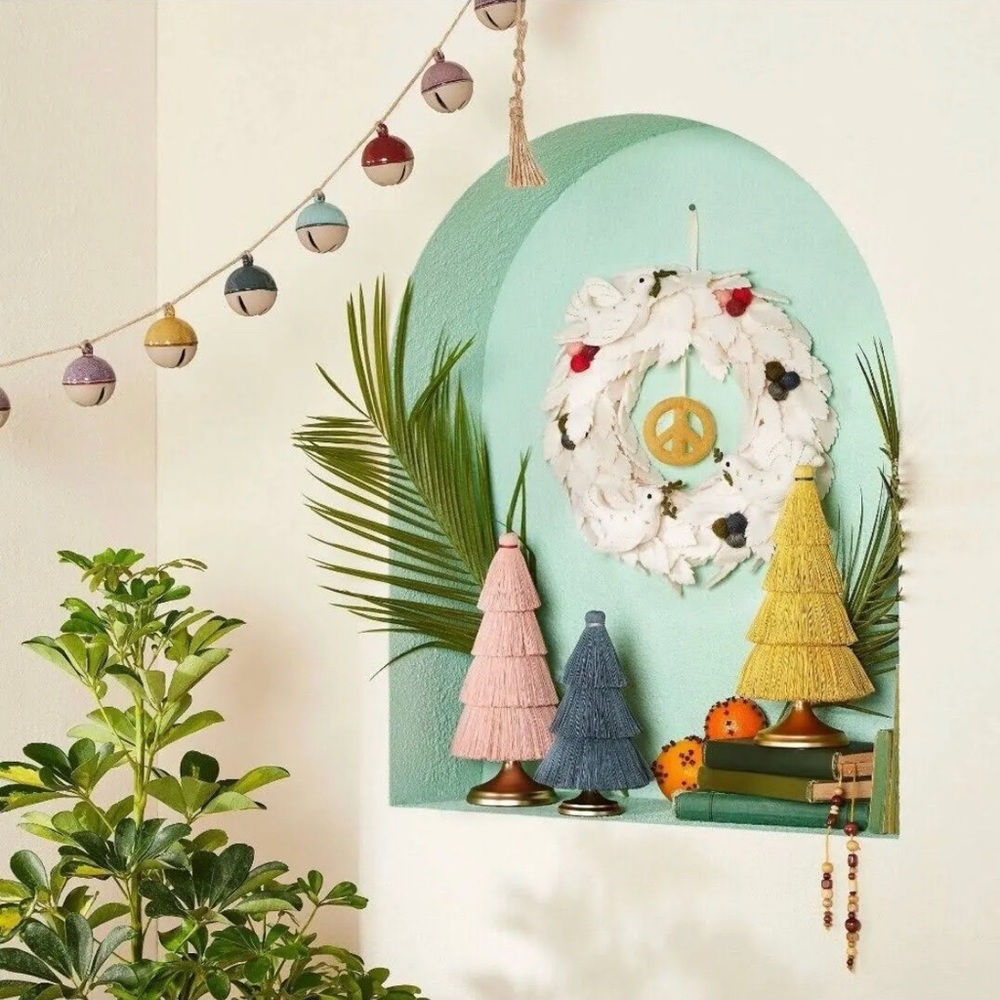 Opalhouse x Jungalow | New! 12" Blush Pink Tassel Fringe Christmas Tree Decor - Picture 4 of 8